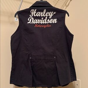 Harley Davidson Motorcycles Women's Black Full Zip Vest Embroidered